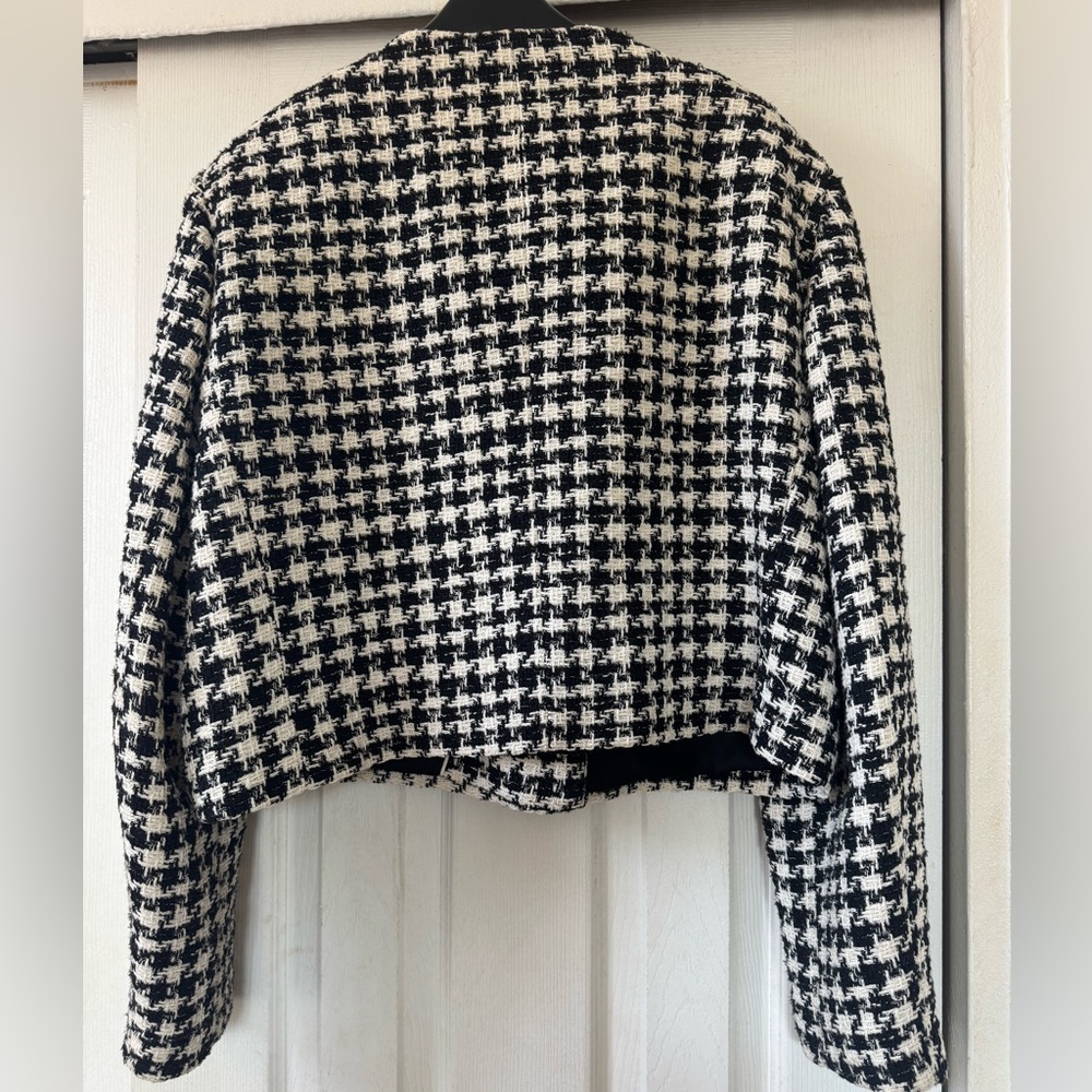 Mango Black and White Houndstooth Jacket - Picture 2 of 3